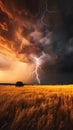 The Battle of Good and Evil: A Raw Power Nature Thunderstorm