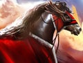 Fantasy battle horse artwork.