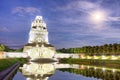Battle of nations monument with Lake at night in Leipzig, German Royalty Free Stock Photo