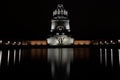 Battle of nations monument at night in Leipzig, Germany. Voelkerschlachtsdenkmal moody dark Royalty Free Stock Photo