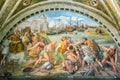 Battle of Ostia. The fresco of the 16th century in the Vatican M