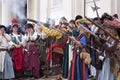 Battle of Pavia: Landsknechts girls Royalty Free Stock Photo