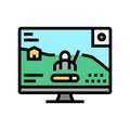 battle royale video game color icon vector illustration