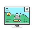 battle royale video game color icon vector illustration