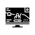 battle royale video game glyph icon vector illustration