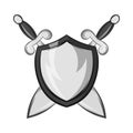 Battle shield with swords icon