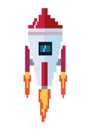 battle ship pixels space arcade Royalty Free Stock Photo