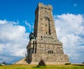 Shipka memorial with a bulgarian flag Royalty Free Stock Photo