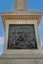 Battle of St. Vincent Mural sculpture at Nelson`s Column, Trafalgar Square, London, UK