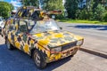 Battle tank armour imitation on a car body