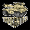 Battle tank logo on black background Royalty Free Stock Photo