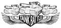 Battle tank logo in black and white Royalty Free Stock Photo