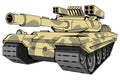 Battle tank logo, camouflage tank, battle tank colored drawing Royalty Free Stock Photo