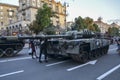 Battle tank T-72B3M at exhibition of captured and destruction of russian equipment