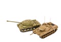 Battle tanks IS-2 and Leopard 1 (isolated)