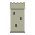 Battle tower guarding the fortress icon isolated