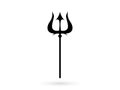 Battle trident icon. Black weapons of atlantis and mythical gods legendary poseidon pitchfork