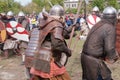 St. Petersburg, Russia - May 27, 2017: Demonstrative battle at the Viking Festival in St. Petersburg, Russia