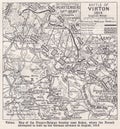 Vintage map of Battle of Virton 1914