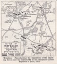 Battle of Waterloo map, June 18th 1815.