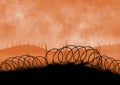 Battlefield illustration background orange