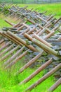 Battlefield wooden barricade with grass