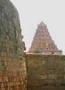 The battlement in front of the ancient Brihadisvara Temple in Gangaikonda Cholapuram, india.