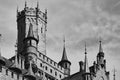 Battlements and main tower of Marienburg Castle, developed with a hard contrast black and white