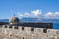 battlements on the medieval defensive walls of the Venetian fortress