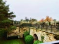 Battlements of Warwick Castle in Winter Royalty Free Stock Photo