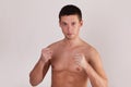 Battler man ready to fight Royalty Free Stock Photo