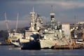 Battleship in the dock, Plymouth, U