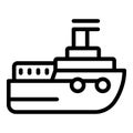 Battleship icon outline vector. Maritime warship Royalty Free Stock Photo
