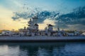 Battleship Iowa at Sunset