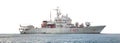 Seascape image of a battleship on white background Royalty Free Stock Photo