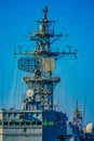 Battleship mast and blue sky