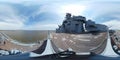 Battleship USS Alabama, deck of armored ship view 360 VR