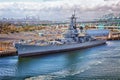 Battleship USS Iowa Port of Los Angeles Royalty Free Stock Photo