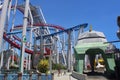 Battlestar Galactica roller coaster rail track at Universal Studios Singapore in Sentosa, Singapore