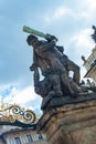 Battling Titan Statue. Prague Castle entrance, Matthias Gate Royalty Free Stock Photo