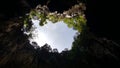 Looking the sky from inside the cave Royalty Free Stock Photo