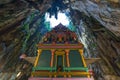 Batu Caves Kuala Lumpur Malaysia, scenic interior limestone cavern decorated with temples and Hindu shrines, travel destination in