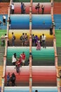 Visitors on the stairs to the Batu Caves, Malaysia Royalty Free Stock Photo