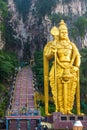 Batu Caves statue and entrance near Kuala Lumpur, Malaysia Royalty Free Stock Photo