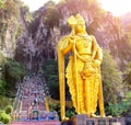 Batu Caves statue and entrance near Kuala Lumpur, Malaysia Royalty Free Stock Photo