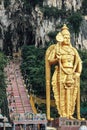 Batu Caves statue and entrance near Kuala Lumpur, Malaysia. Royalty Free Stock Photo