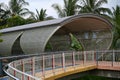 The Batu Kawa Waterfront Riverside Park, landmark sky bridge Royalty Free Stock Photo