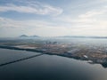 Aerial view Penang Second Bridge toward Batu Kawan town.