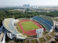 Aerial view football field Stadium Batu Kawan.