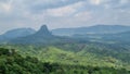 A beautiful view of the valley and mountains at the top of Bogor Indonesia